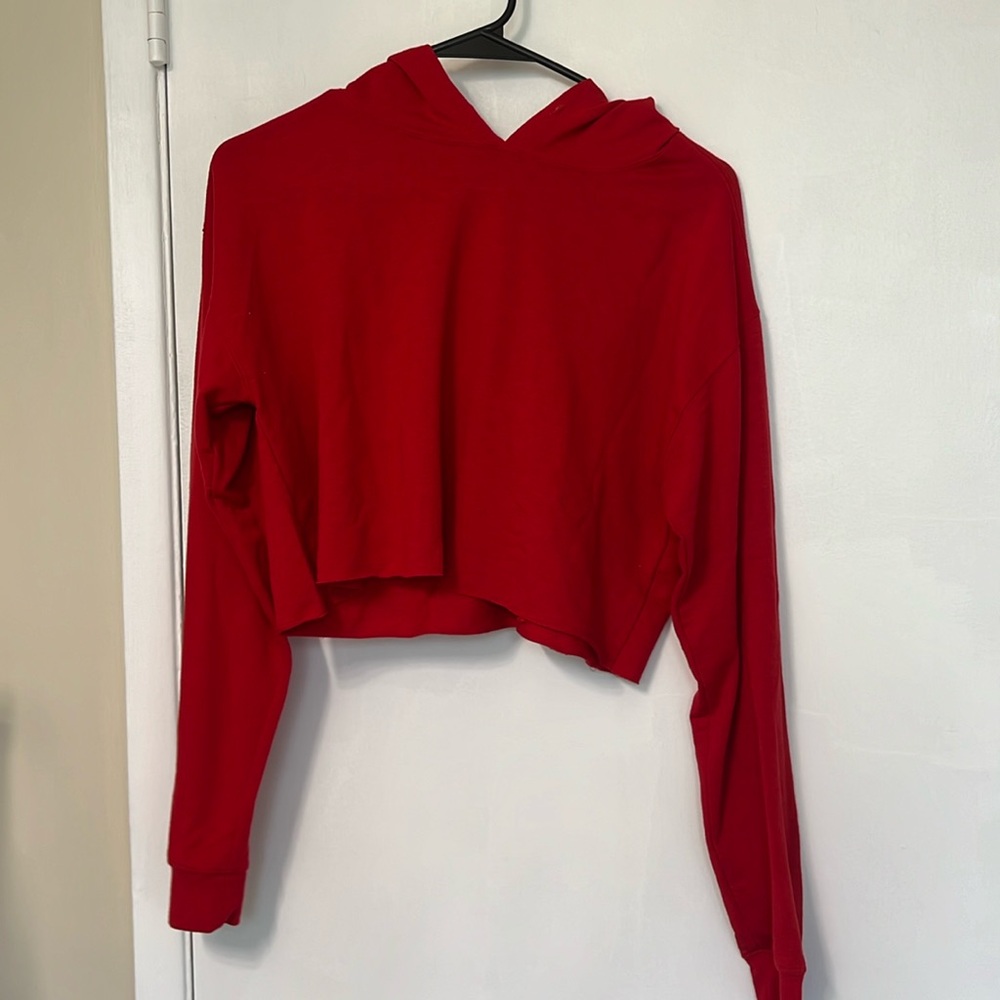 Forever 21 Hooded Cropped Long Sleeve